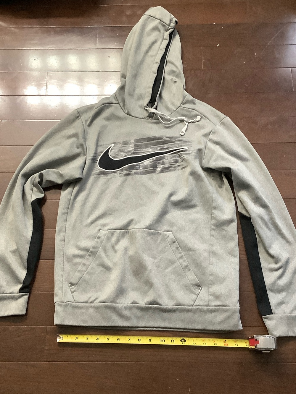 mens Nike Gray Hoodie with Black Swoosh